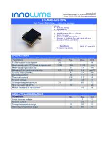 Innolume GmbH Konrad-Adenauer-Allee 11, 44263 Dortmund/Germany Phone: +; Web: www.innolume.com LD-10XX-AK2-20W High Power Diode Laser – multi-chip package