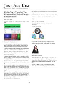 Just Ask Kim 8 August, 2014 | Simple Tech Tips For Marketing WinDirStat – Visualize Your Windows Hard Drive Useage & Folder Sizes