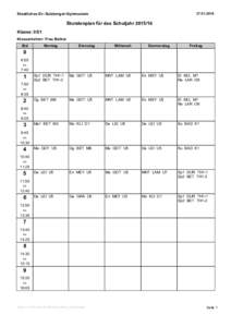 Staatliches Dr.-Sulzberger-Gymnasium Stundenplan für das SchuljahrKlasse: 05/1