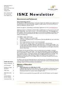 Independent Schools of New Zealand Level 16, 142 Lambton Quay PO Box 5222 Wellington 6145 Phone: +[removed]