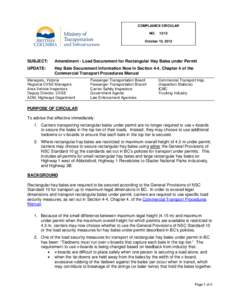 Microsoft Word - Compliance Circular #AMENDMENT Changes to the Transport of Rectangular Hay Bales Under Permit - Sept 2