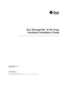 Sun StorageTek 6140 Array Hardware Installation Guide