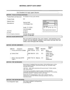 MATERIAL SAFETY DATA SHEET  Iron Standard 10.0 mg/L (ppm) Solution SECTION 1 . Product and Company Idenfication  Product Name and Synonym: