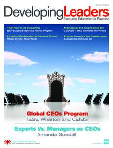 DevelopingLeaders ISSUE 10: 2013 Executive Education in Practice  The Power of Coaching