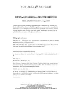 Microsoft Word - BB_Journal_of_Medieval_Military_History_Style_Sheet.doc