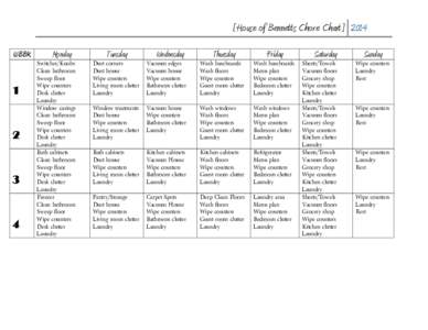 [House of Bennetts Chore Chart]