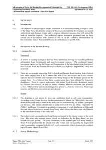 Infrastructural Works for Housing Development at Telegraph Bay Engineering Feasibility Study Environmental Impact Assessment - Final EIA Report TDD HKI&Is Development Office Agreement No CE 92/97