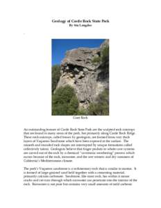 Geology of Castle Rock State Park By Stu Langdoc . Goat Rock