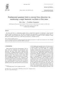 6 DecemberPhysics Letters A 263 Ž–231 www.elsevier.nlrlocaterphysleta  Fundamental quantum limit to external force detection via