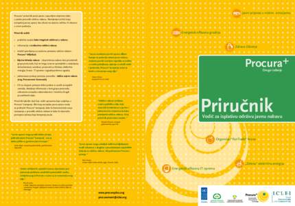 Javni prijevoz s niskim emisijama  Procura+ priručnik pruža jasne i razumljive smjernice kako u praksi provoditi održivu nabavu. Namijenjen je bilo kojoj europskoj javnoj upravi, bez obzira na njezinu veličinu ili is