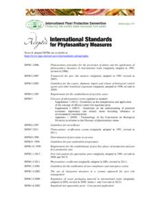 International trade / Phytosanitary certificate / Anastrepha / Biological pest control / Equivalence / Bactrocera / Business / Management / Packaging / ISPM 15 / Logistics