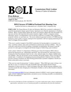 Microsoft Word[removed]12_BOLI_Release_-_Portland_Housing_Settlement.doc