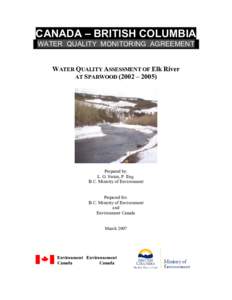 Elk Valley / Water / Environment / Environmental science / Sparwood /  British Columbia / Water quality / Elk River / Drinking water / Turbidity / Canadian Rockies / Regional District of East Kootenay / Water pollution