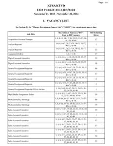 Page: 1/14  KUSA/KTVD EEO PUBLIC FILE REPORT November 21, [removed]November 20, 2014