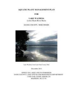 AQUATIC PLANT MANAGEMENT PLAN FOR LAKE WAUBESA Lower Rock River Basin DANE COUNTY, WISCONSIN