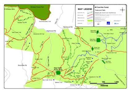 Brisbane Forest Park  Mt Coot-tha Forest MAP LEGEND