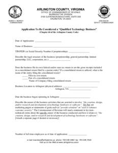 ARLINGTON COUNTY, VIRGINIA OFFICE OF COMMISSIONER OF REVENUE BUSINESS TAX DIVISION 2100 CLARENDON BOULEVARD, SUITE 208 ARLINGTON, VAINGRID H. MORROY