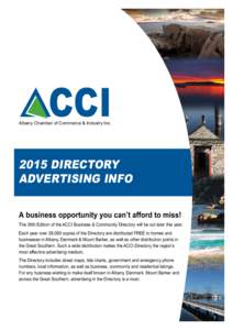 CCI  Albany Chamber of Commerce & Industry Inc[removed]DIRECTORY ADVERTISING INFO