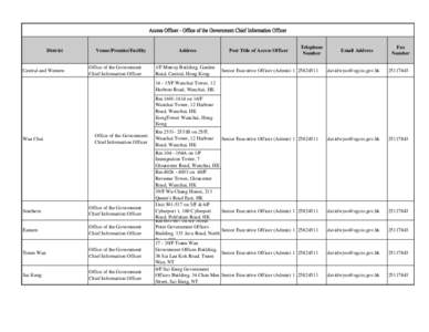 Access Officer - Office of the Government Chief Information Officer  District Central and Western