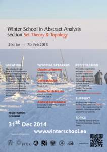 Winter School in Abstract Analysis section Set Theory & Topology 31st Jan — 7th Feb 2015 LOCATION