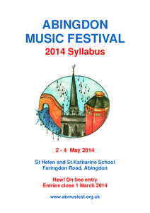 ABINGDON MUSIC FESTIVAL 2014 Syllabus[removed]May 2014 St Helen and St Katharine School