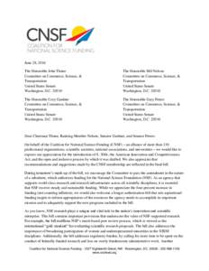 Science and technology in the United States / John Thune / National Science Foundation / Bill Nelson / United States Senate Committee on Commerce /  Science /  and Transportation / Gary Peters