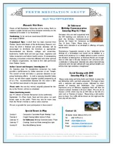 P e r t h M ed i tat i on G r o up MaY 2014 Newsletter