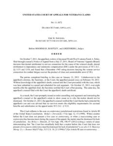 UNITED STATES COURT OF APPEALS FOR VETERANS CLAIMS  NODELORES M. FABIO, APPELLANT, V.