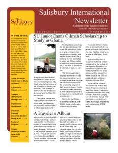 Salisbury International Newsletter A publication of the Salisbury University’s Center for International Education  V O L U M E