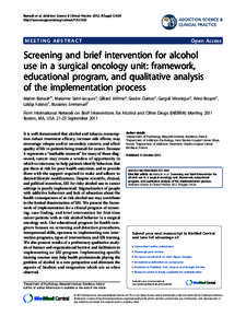 Barrault et al. Addiction Science & Clinical Practice 2012, 7(Suppl 1):A20 http://www.ascpjournal.org/content/7/S1/A20 MEETING ABSTRACT  Open Access