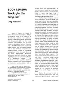 Investment / Financial markets / Stock market / Stocks for the Long Run / Economic theories / Efficient-market hypothesis / Index fund / Jeremy Siegel / Fundamentally based indexes / Financial economics / Finance / Economics