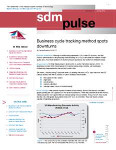 1  The newsletter of the Massachusetts Institute of Technology System Design and Management Program  sdmpulse