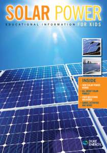 solar POWER E D U C A T I O N A L I N F O R M A T I O N  FOR KIDS