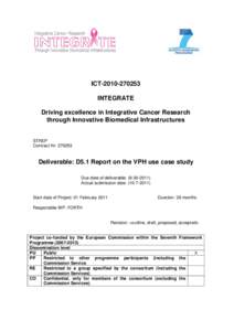 ICT[removed]INTEGRATE Driving excellence in Integrative Cancer Research through Innovative Biomedical Infrastructures  STREP