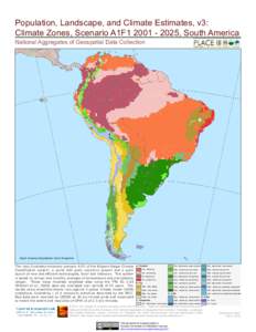 Population, Landscape, and Climate Estimates, v3: Climate Zones, Scenario A1F1, South America National Aggregates of Geospatial Data Collection South America Equidistant Conic Projection