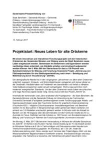 Gemeinsame Pressemitteilung von Stadt Bensheim – Gemeinde Münster – Gemeinde Otzberg – Lokale Aktionsgruppe (LAG) im Standortmarketing Darmstadt-Dieburg – Institut für Geodäsie Fachgebiet Landmanagement TU Dar