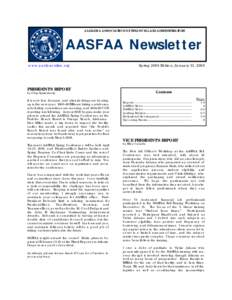 ALABAMA ASSOCIATION OF FINANCIAL AID ADMINISTRATORS  AASFAA Newsletter www.aasfaaonline.org  Spring 2005 Edition, January 31, 2005