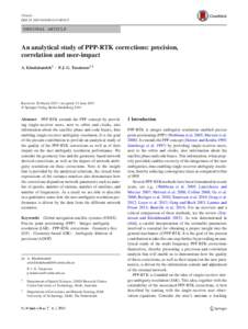 J Geod DOIs00190ORIGINAL ARTICLE  An analytical study of PPP-RTK corrections: precision,