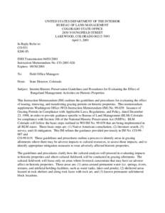 Impact assessment / Land management / National Historic Preservation Act / Bureau of Land Management / Environmental impact assessment / State Historic Preservation Office / Archaeology / Grazing / Environmental impact statement / Historic preservation / Environment / National Register of Historic Places