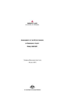 Assessment of the Effectiveness of Emergency Alert - Final Report