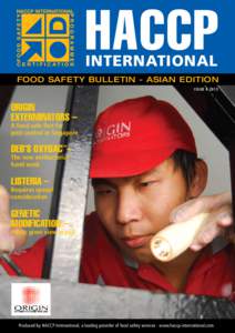 HACCP INTERNATIONAL FOOD SAFETY BULLETIN - ASIAN EDITION ISSUE[removed]