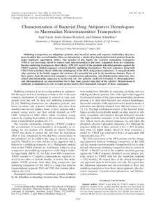 JOURNAL OF BACTERIOLOGY, Nov. 2005, p. 7518–[removed]/$08.00⫹0 doi:[removed]JB[removed]–[removed]Copyright © 2005, American Society for Microbiology. All Rights Reserved. Vol. 187, No. 21