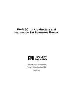 Central processing unit / Instruction set / Reduced instruction set computing / CPU cache / Control register / PA-RISC / PA-7100LC / MIPS architecture / Computer architecture / Computing / Instruction set architectures