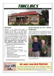 TIMELINES  The Quarterly Newsletter of the Murwillumbah Historical Society Welcome