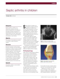 Rheumatology / Pediatrics / Septic arthritis / Transient synovitis / Limp / Synovitis / Kingella kingae / Synovial fluid / Joint / Health / Medicine / Arthritis