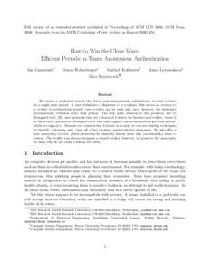 Full version of an extended abstract published in Proceedings of ACM CCS 2006, ACM Press, 2006. Available from the IACR Cryptology ePrint Archive as ReportHow to Win the Clone Wars: Efficient Periodic n-Times 