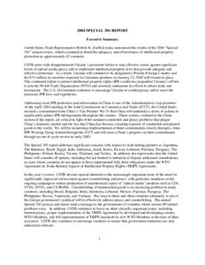 International relations / Monopoly / United States trade policy / World Trade Organization / Agreement on Trade-Related Aspects of Intellectual Property Rights / Special 301 Report / Section 301 of the Trade Act / World Intellectual Property Organization / Office of the United States Trade Representative / International trade / Business / Intellectual property law