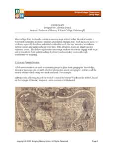 BHH in College Classrooms Using Maps USING MAPS Designed by Catherine Denial Assistant Professor of History  Knox College, Galesburg IL