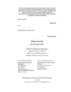 International economics / International arbitration / Arbitral tribunal / International Centre for Settlement of Investment Disputes / United Nations Commission on International Trade Law / CME/Lauder v. Czech Republic / Arbitration award / Law / Arbitration / Legal terms