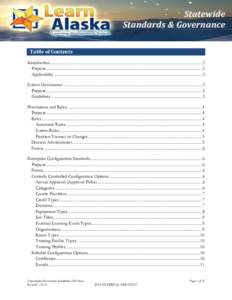 Statewide Standards & Governance Table of Contents Introduction ........................................................................................................................................................ 3 P